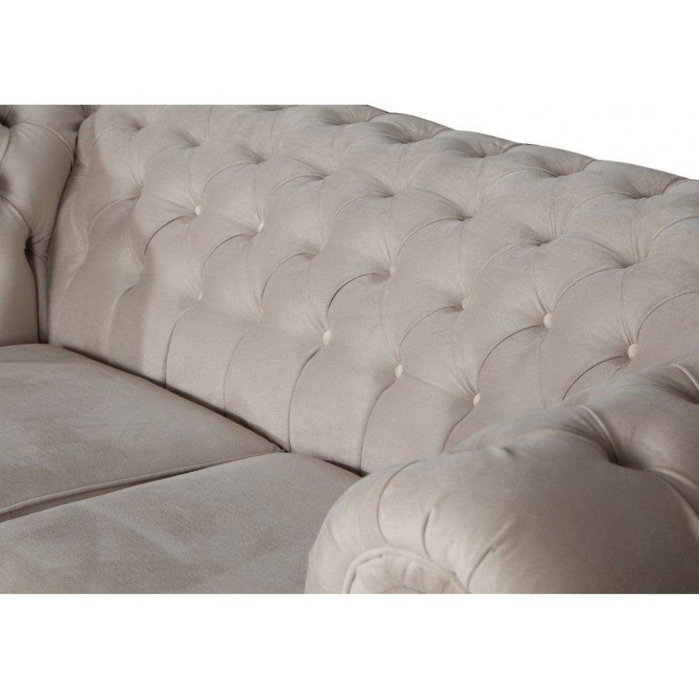 JVmoebel Chesterfield-Sofa Klassiker Sitzer 3 Sofas in Leder Couch Textil Chesterfield Sofort, Europa Made