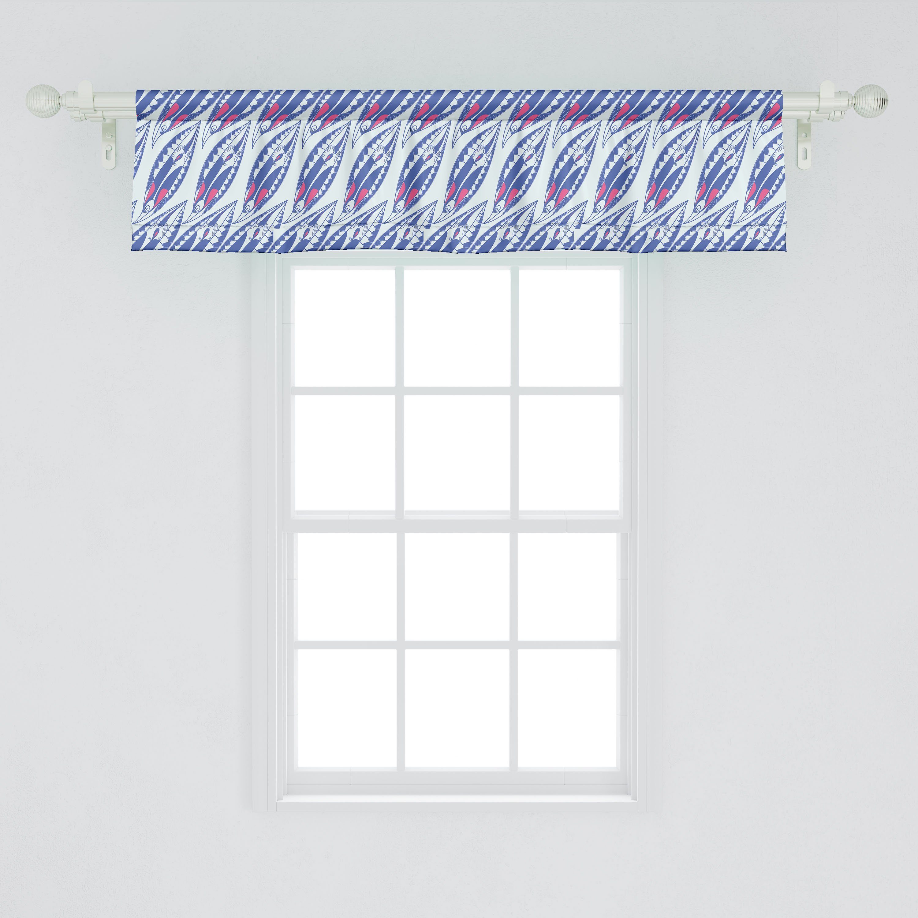Abstrakt Scheibengardine Volant mit Microfaser, Stangentasche, Küche American Native Abakuhaus, Dekor Motive Vorhang Schlafzimmer für