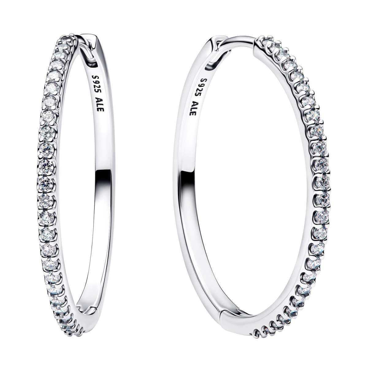 Pandora Paar Creolen 294650C01, für Damen Funkelnde Silber