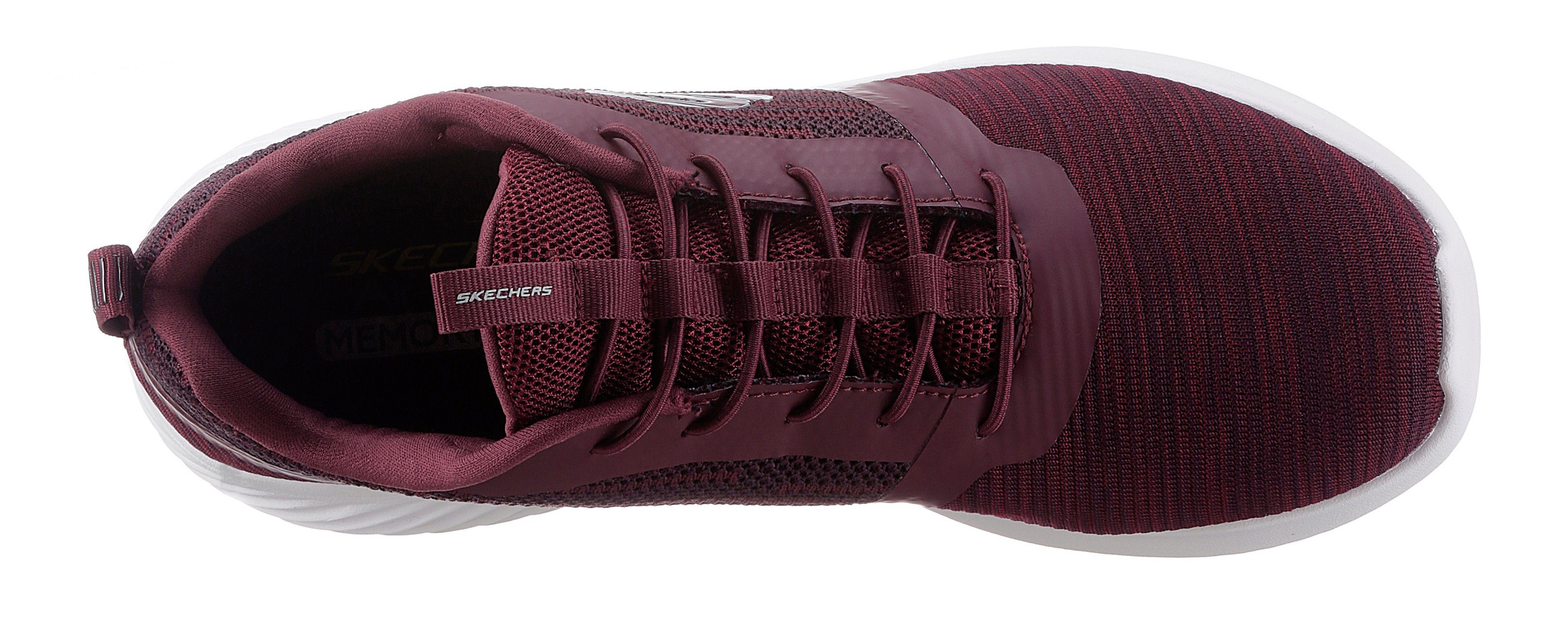 Skechers BOUNDER Slip-On Sneaker mit weinrot Laufsohle leichter