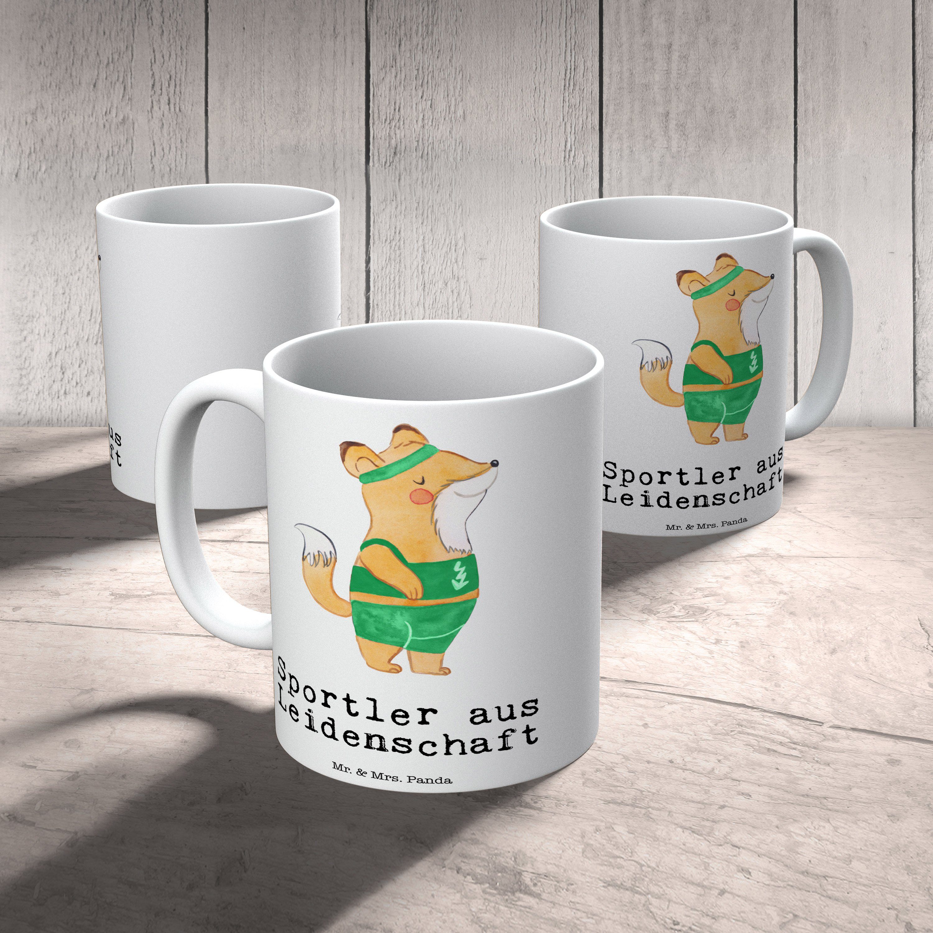 Rente, Kollegin, S, Leidenschaft Mr. Tasse Panda Tasse Weiß Sportler Geschenk, - aus Keramik & - Mrs.