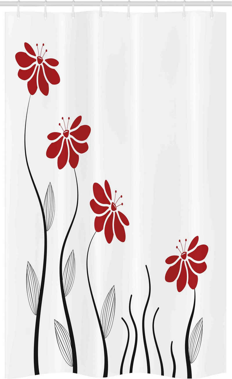 Abakuhaus Duschvorhang Badezimmer Deko Set aus Stoff mit Haken Breite 120 cm, Höhe 180 cm, Blume Moderne Blumenblütenblätter