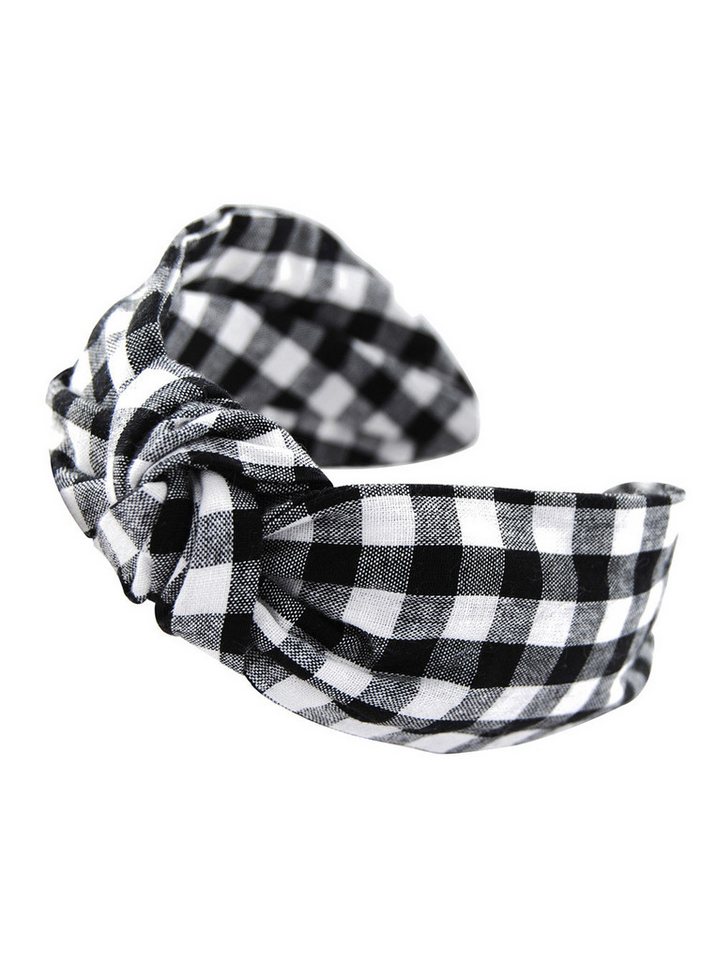 axy Haarreif Haarreif mit Knoten Vintage Look Kariert Haarreif, Premium Haareifen Haarband