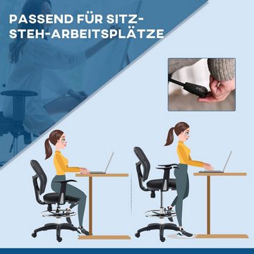 Vinsetto Schreibtischstuhl Bürostuhl, Ergonomischer Zeichenstuhl, 95-115 cm Computerstuhl (Drehstuhl, 1 St), für Büro, Wohnzimmer, Mesh, Schwarz