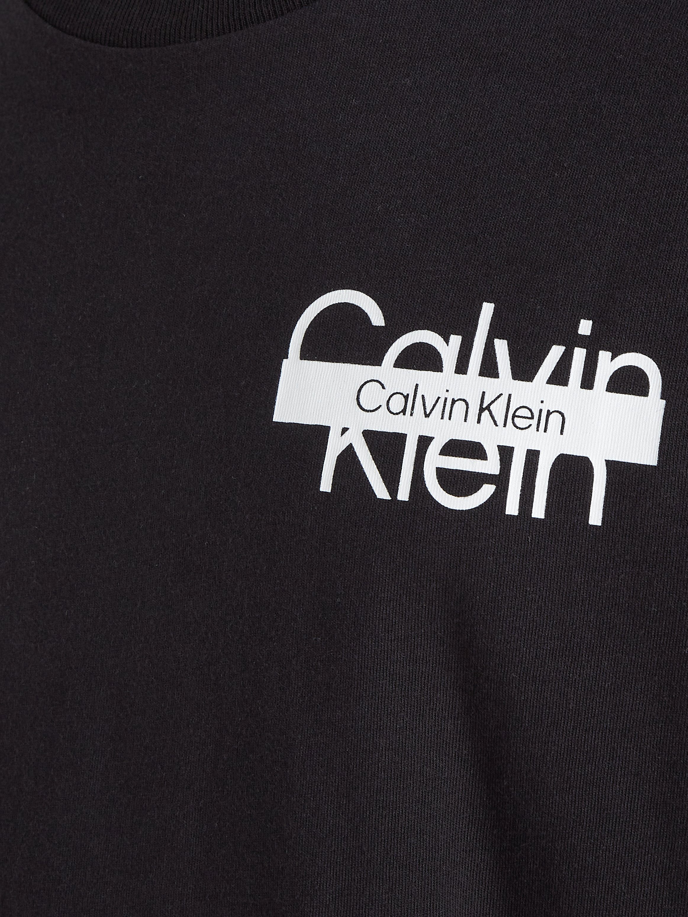 LS Calvin Klein LOGO THROUGH Black T-SHIRT Ck CUT Langarmshirt