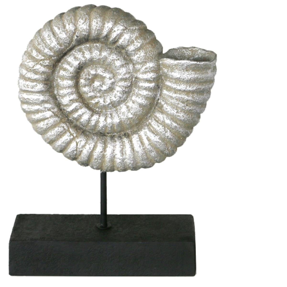 440s Dekoobjekt 440s Tabletop Ammonit Polyresin, silberfarben