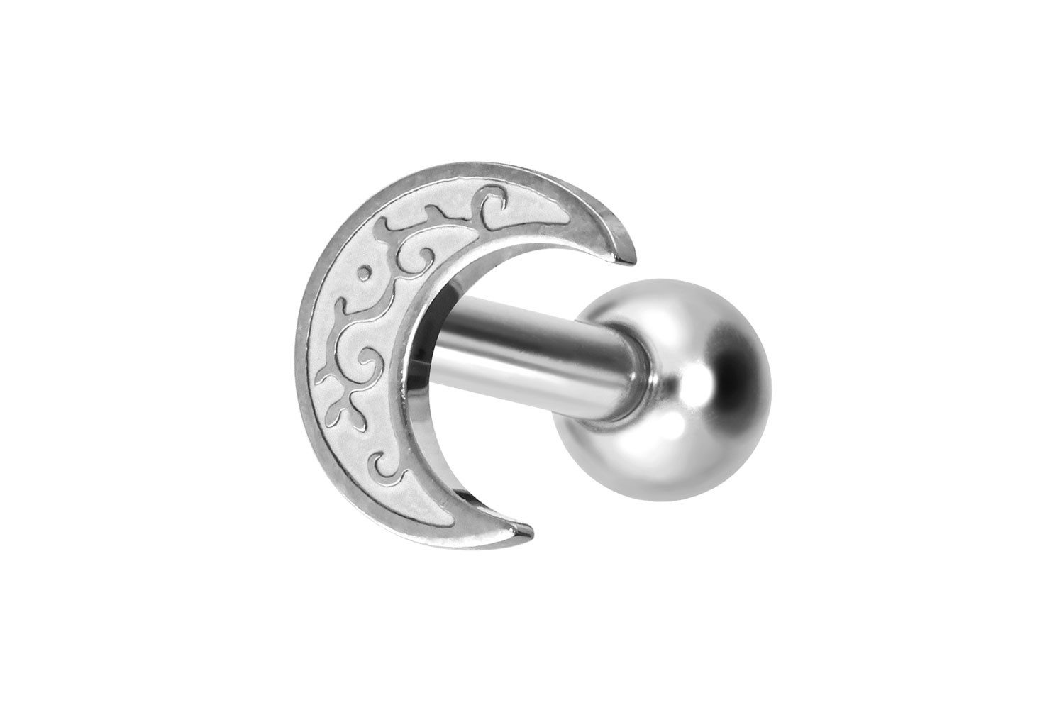 PIERCINGLINE Piercing-Set Titan Ohrpiercing mit Innengewinde MOND (Mini-Barbells, 1-tlg)
