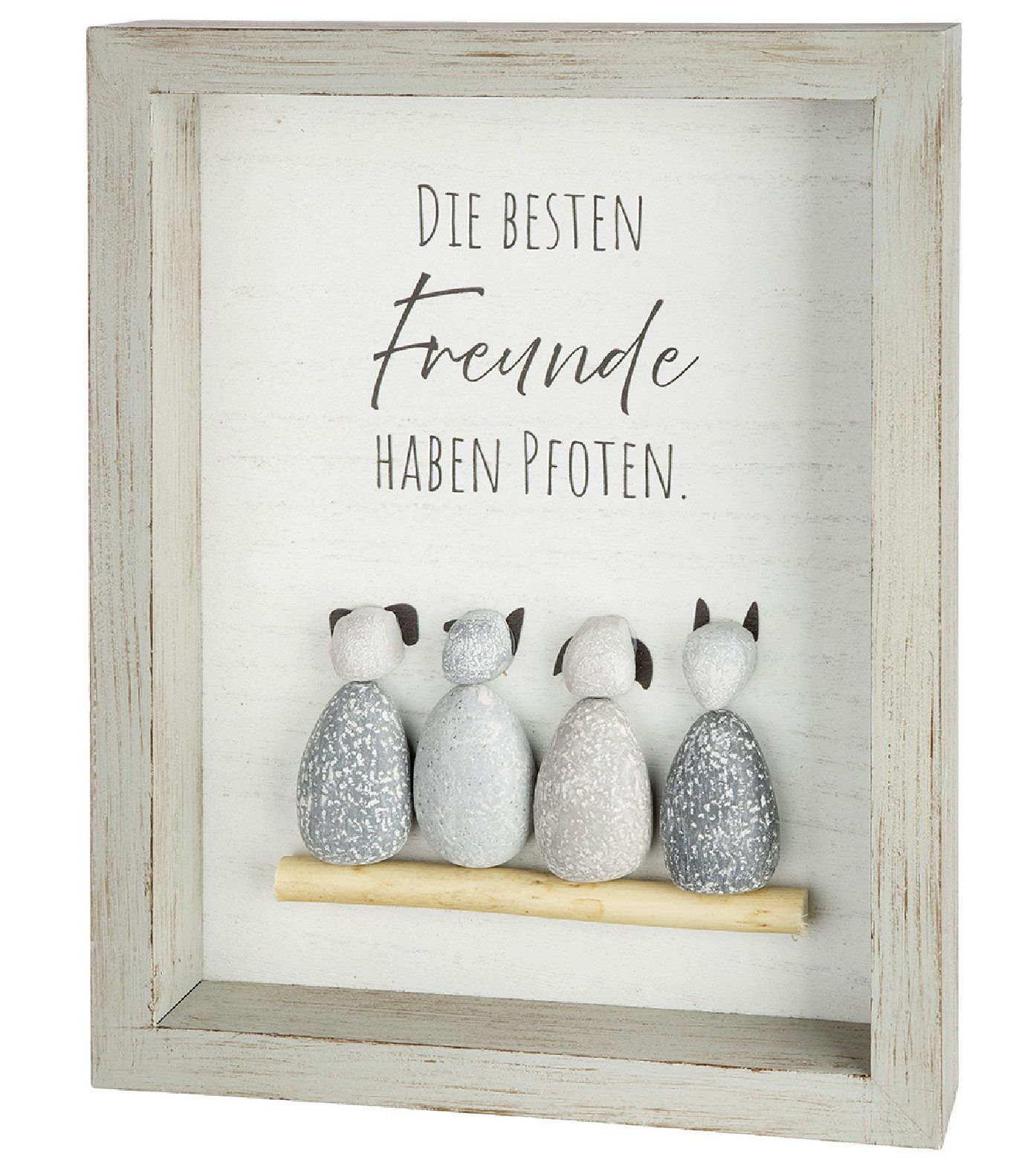 GILDE Bild Steinbild rechteckig "Tierliebe" von Gilde Freund haben Pfoten Hund Ka, Die besten Freunde haben Pfoten