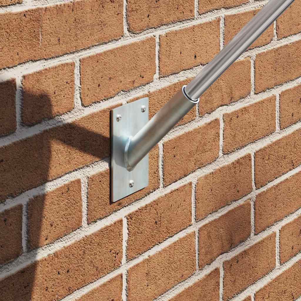 vidaXL Tandemstangen-Halterung Fahnen Pole Holde Silber 10,5 x 7,5 x 2,5 cm Stahl, (1-St)