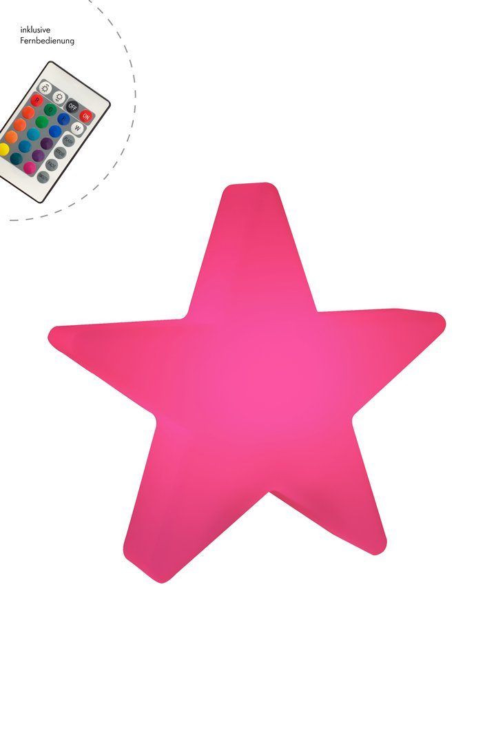 8 seasons design LED Stern Shining Star, LED fest integriert, Farbwechsel: 15 Farben, 5-stufig dimmbar, kaltweiß, 40 cm, weiß, für In- und Outdoor