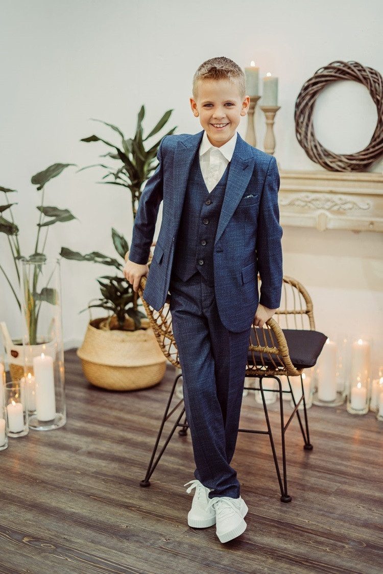 Pure White Anzug 3-teilig Anzug 3 Teilig 2486 Blau (Set Jaket Hose Weste, 3-tlg., - Anzug Set)