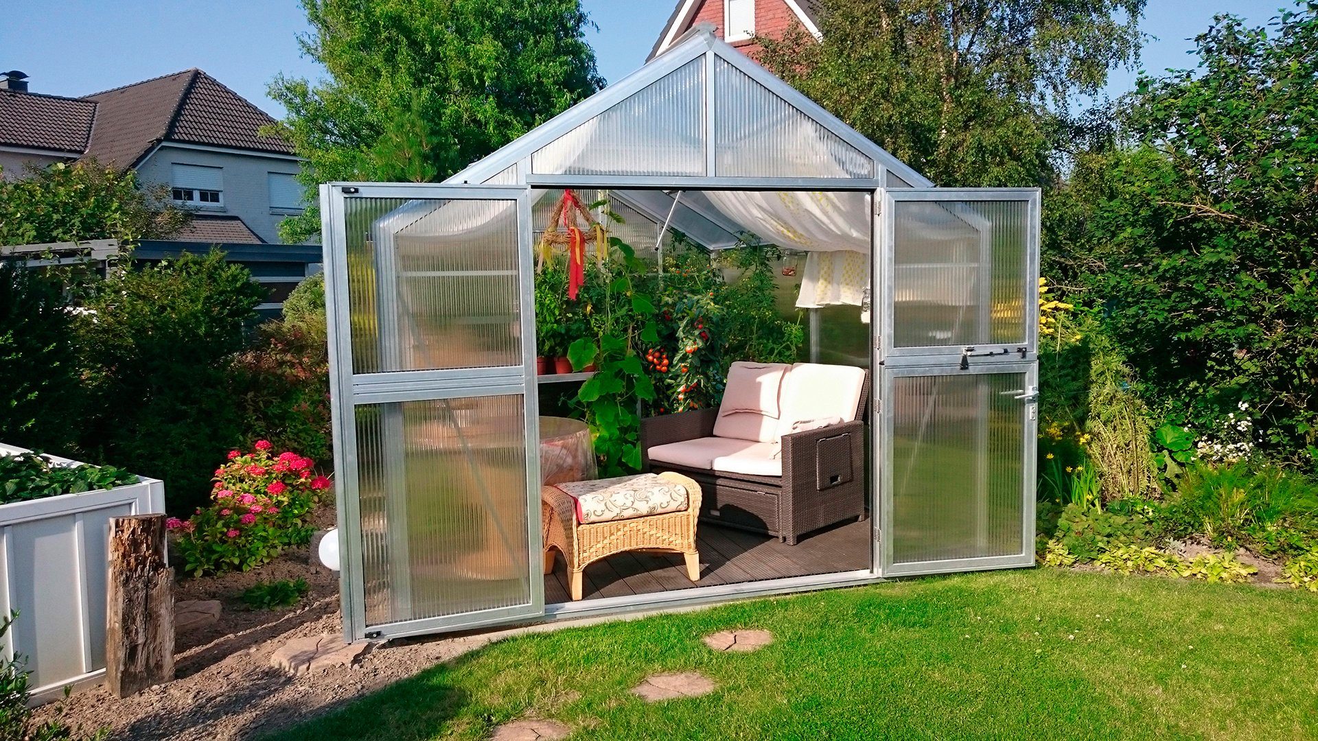 BECKMANN Gewächshaus »Allplanta 5 AN«, BxT 300x310 cm, silberfarben