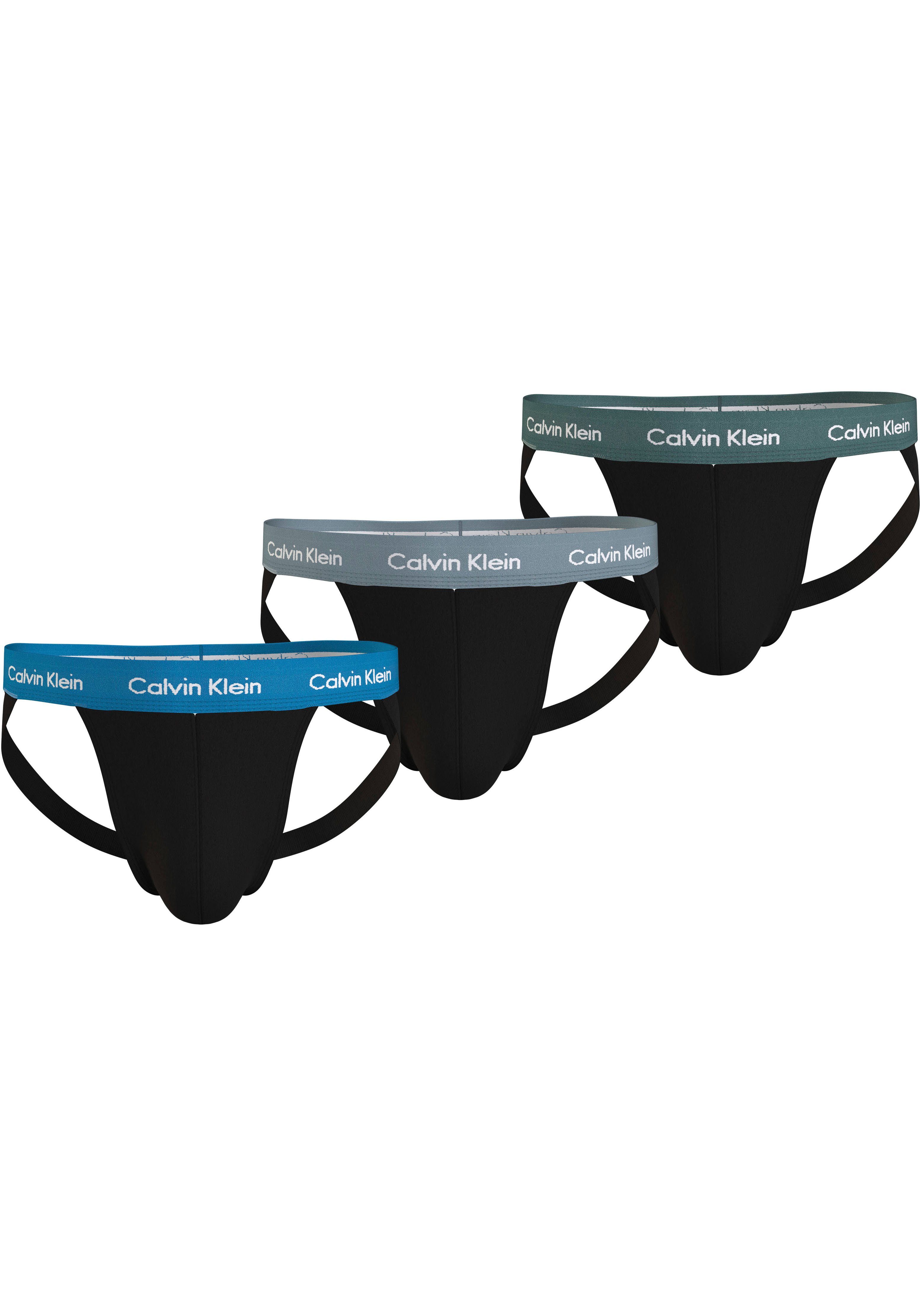 Calvin Klein Underwear String JOCK STRAP 3PK (Packung, 3-St., 3er-Pack) mit Logo-Elastikbund