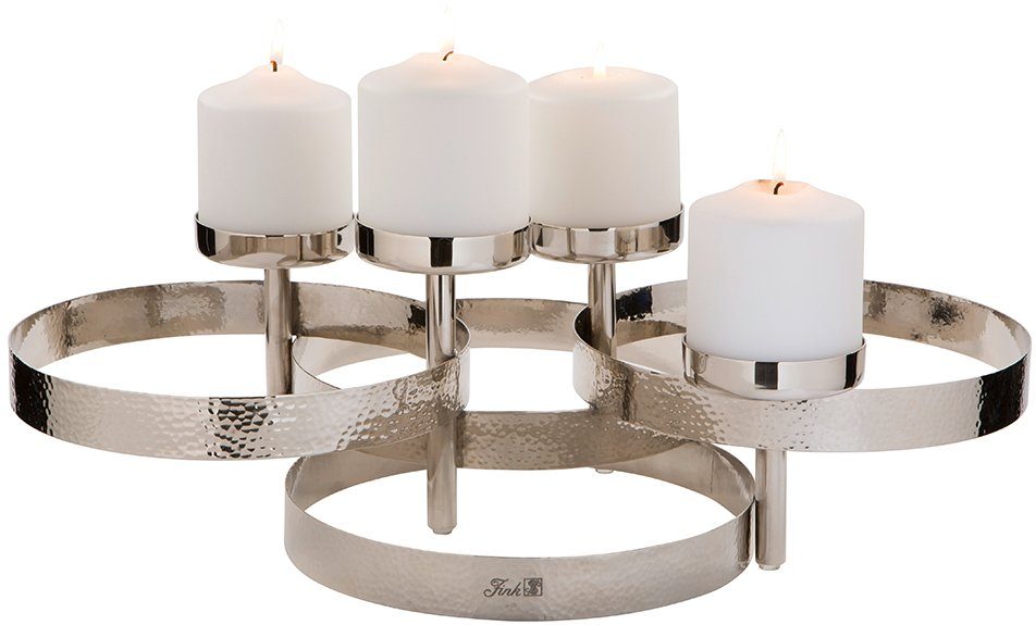 Fink Kerzenleuchter MIRAGE (1 St), aus Edelstahl, 4-flammig, Adventsleuchter, Stumpenkerzenhalter | Kerzenständer