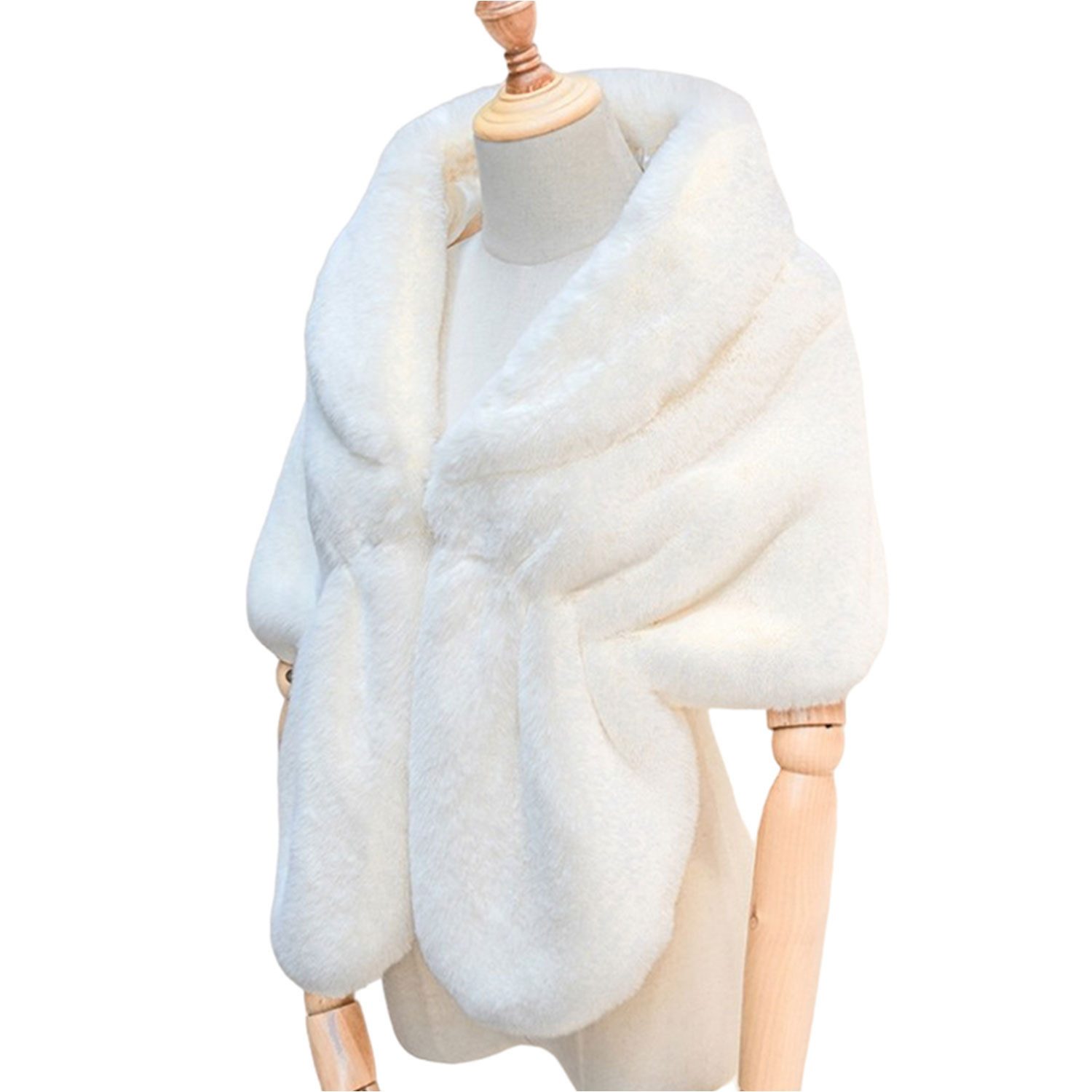 Refttenw Modeschal Hochzeit Bankett Party Kunstpelz Winter Schal für Damen günstig online kaufen