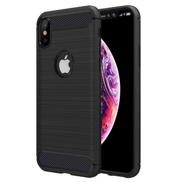 CoolGadget Handyhülle Carbon Handy Hülle für Apple iPhone XS Max 6,5 Zoll, robuste Telefonhülle Case Schutzhülle für iPhone XS Max Hülle