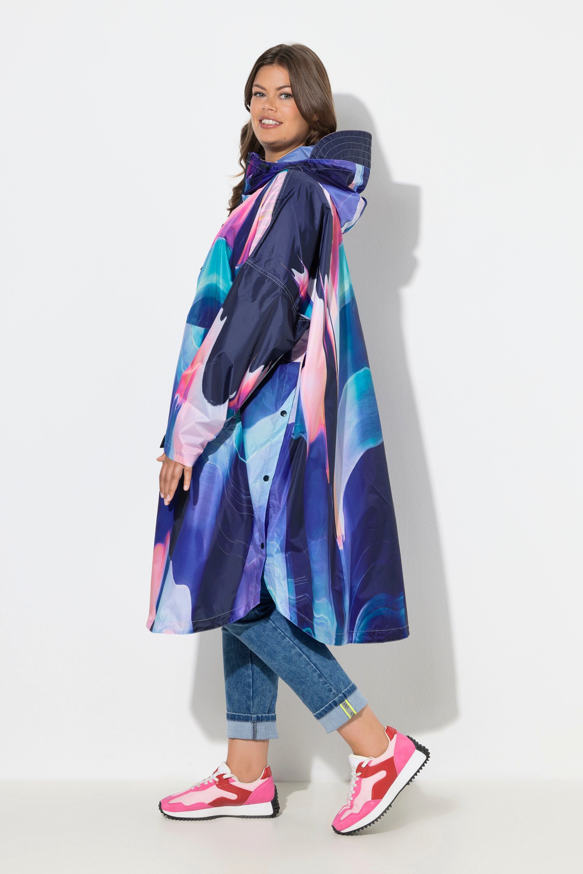 Laurasøn Funktionsjacke Funktions-Regencape Unisex Print Kapuze – Bild 4 von 5