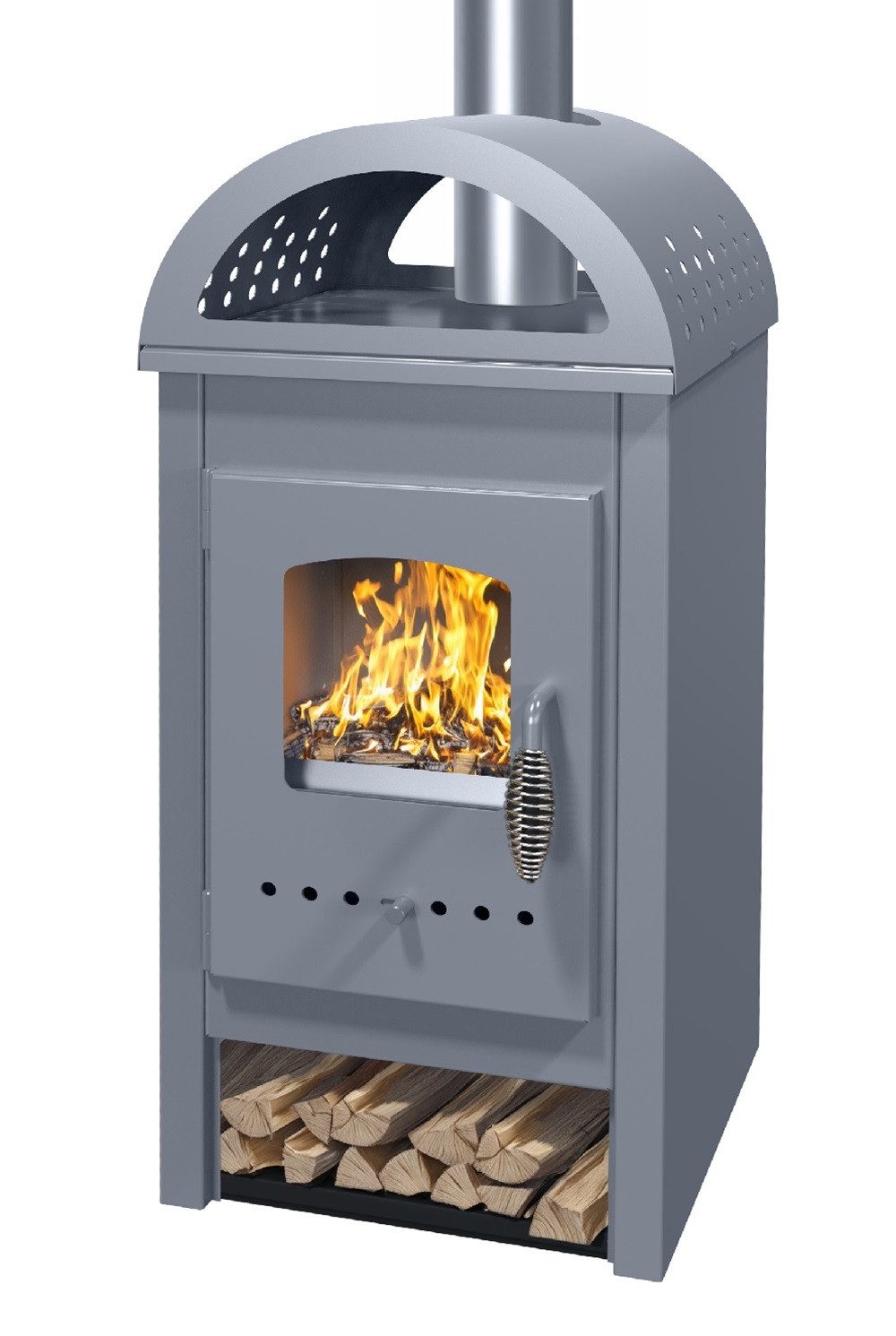 TRGO Kaminofen NERA PLUS, 5,40 kW, Stahl grau