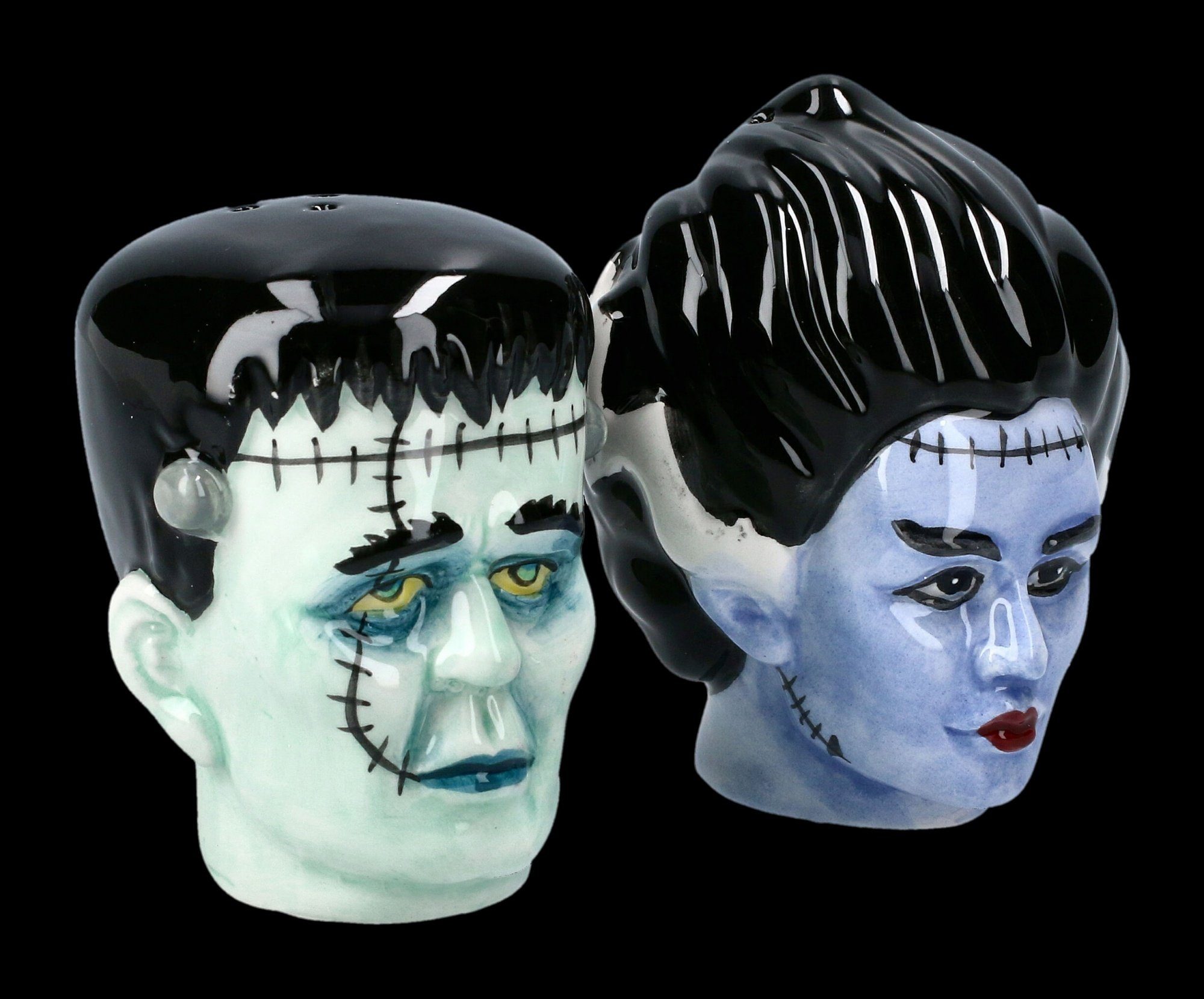 Figuren Shop GmbH Salz- / Pfefferstreuer Salz- & Pfefferstreuer - Mr & Mrs Frankenstein - Horror Fantasy Deko, (Set)