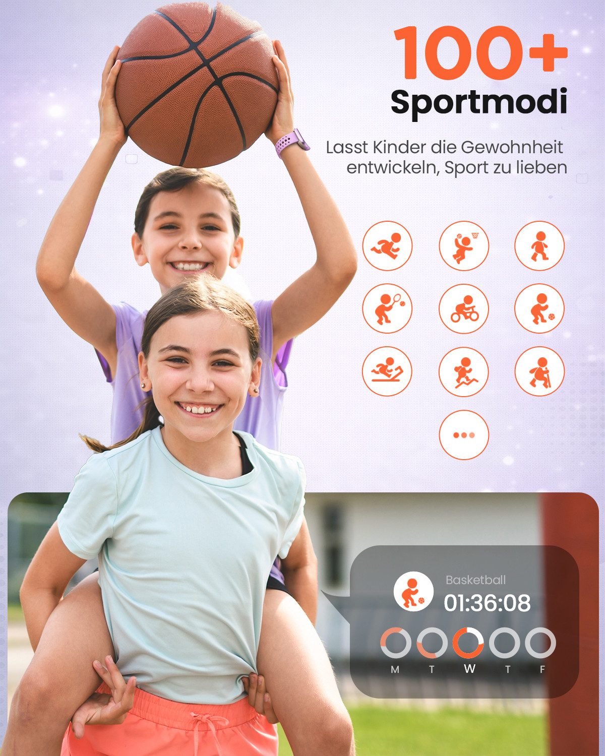 SWGOTA Smartwatch Kinder für Jungen und Mädchen 5-16 Jahren mit Telefon, IP68 Smartwatch (1,5 Zoll), Smartwatch für Kinder mit 20 Sportmodi/Herzfrequenz/Schlafmonitor, Kinder Smartwatch Schrittzähler, Wecker, Geschenk für Kinder