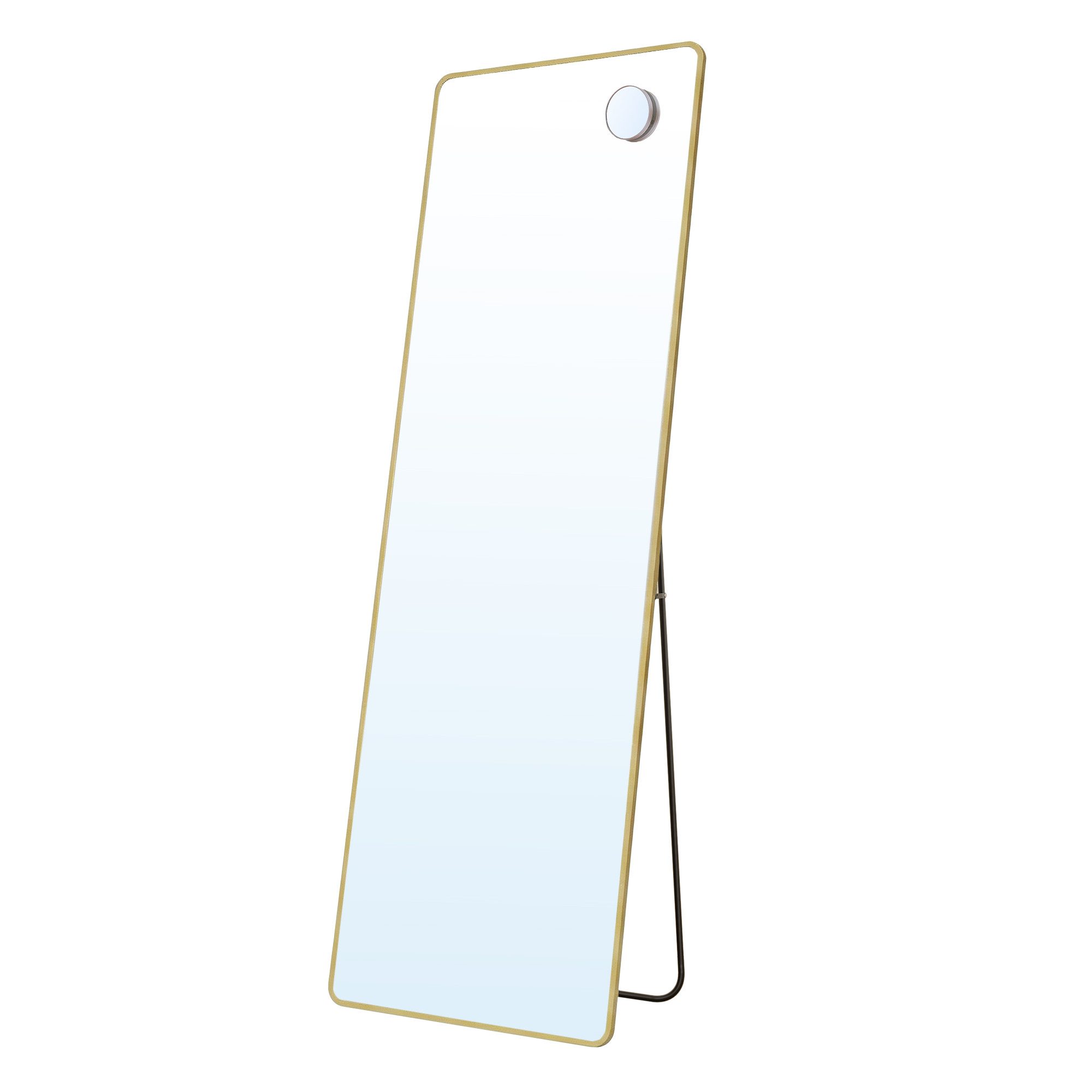 SONGMICS Standspiegel Ganzkörperspiegel mit saughaftem, verschiebbarem Vergrößerungsspiegel, Ganzkörperspiegel, 160 x 50 / 140 x 40 cm, stehend oder wandmontiert