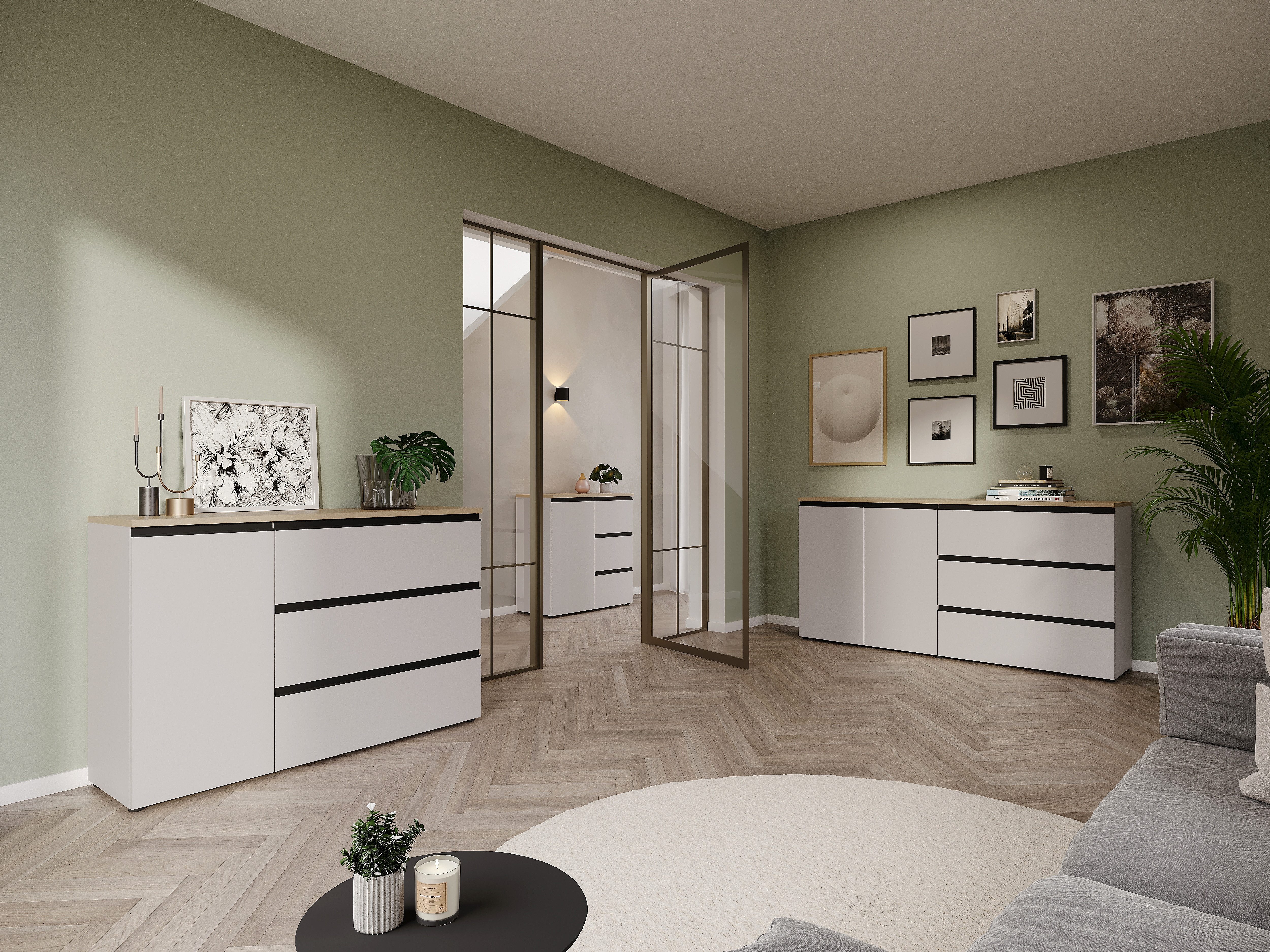 GERMANIA Kommode Cormano, Breite 90 cm, verstellbare Böden, Soft-close, Made in Germany