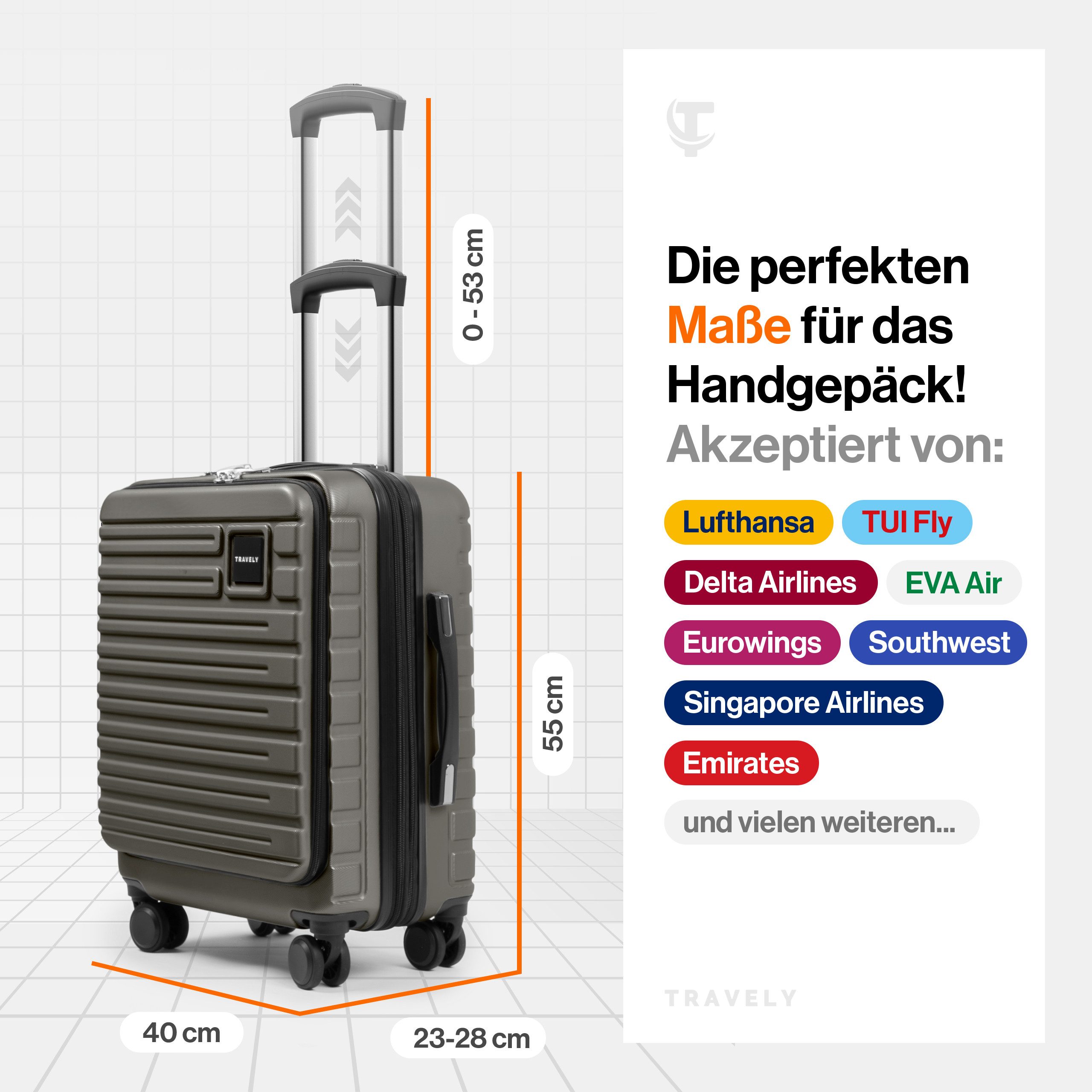 Travely Koffer, 4 Rollen günstig online kaufen
