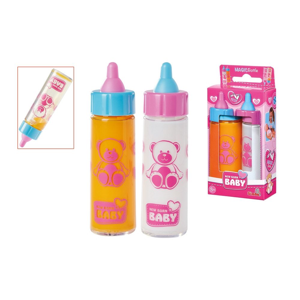 Simba Dickie Puppen Flasche Puppenzubehör New Baby Born magische Flaschen 13cm 2 Stück
