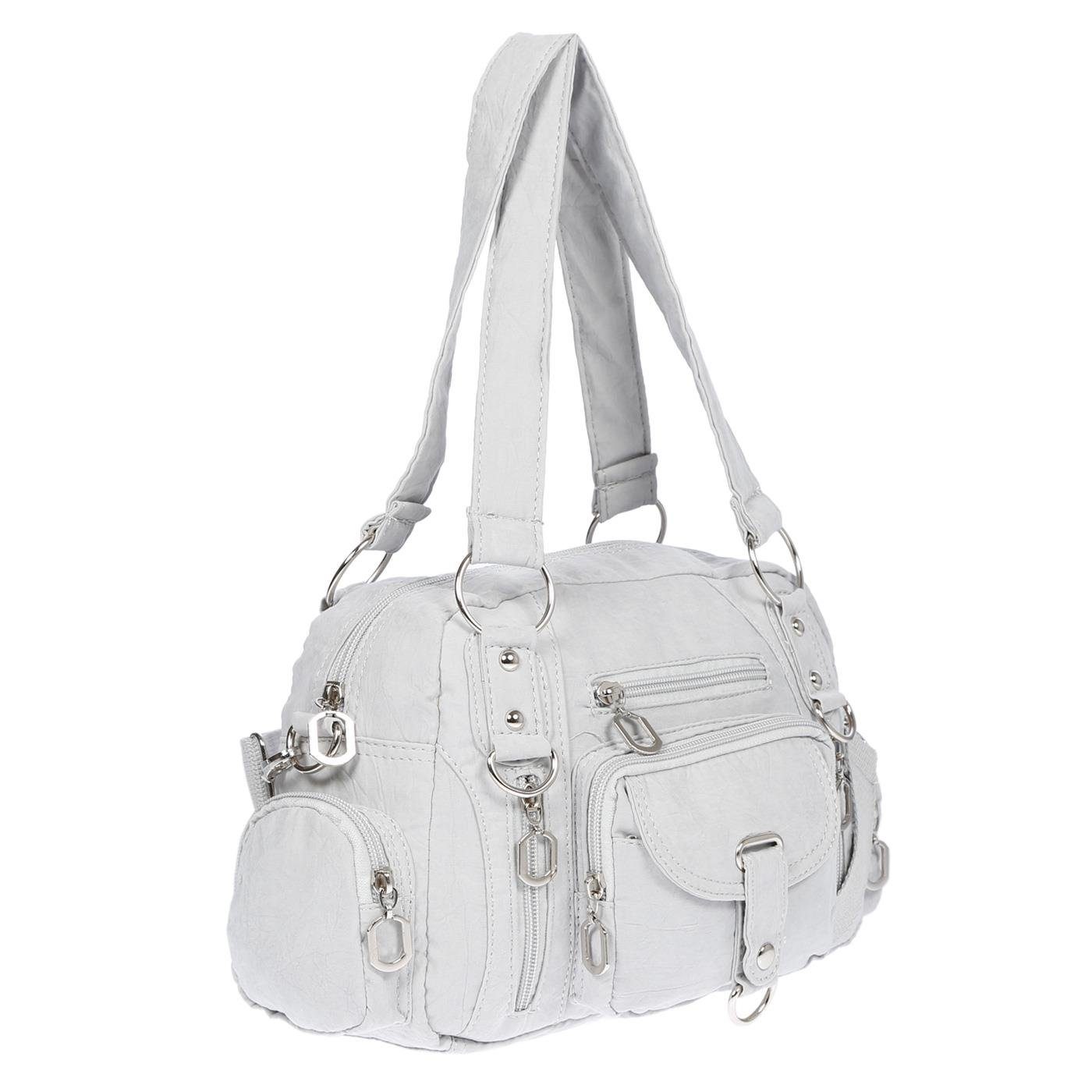 Christian Wippermann Henkeltasche Damenhandtasche Schultertasche Tasche Umhängetasche, Canvas Shopper Crossover Bag