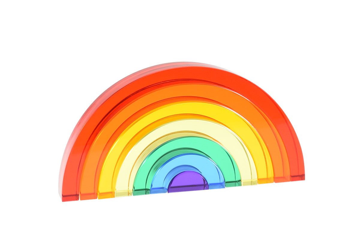 CHiLA Lernspielzeug Lux Spielbausteine (Regenbogen Steine, 7-St)