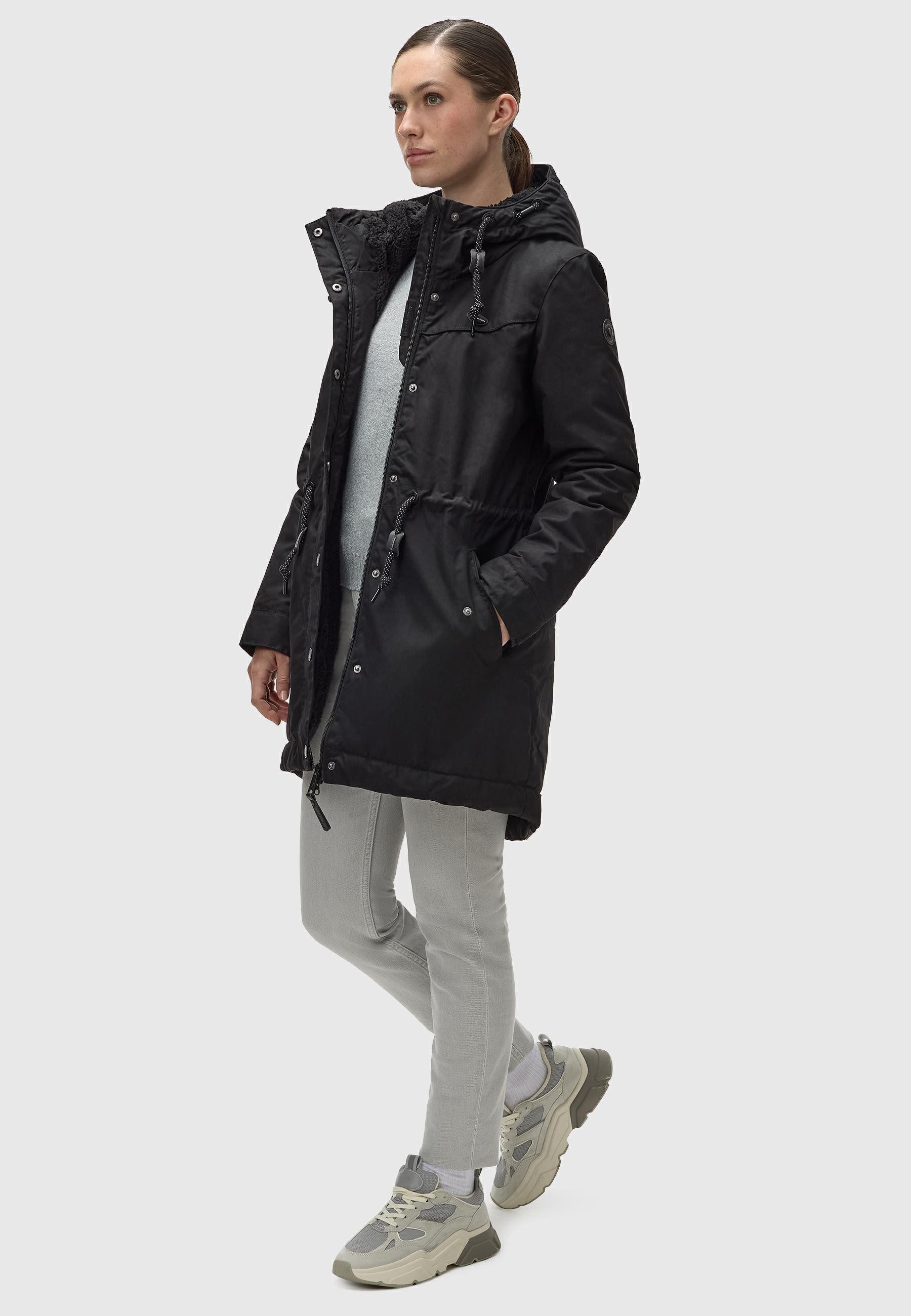 Ragwear Winterjacke YM-Canny stylischer Damen Kurzmantel Parka mit Kapuze