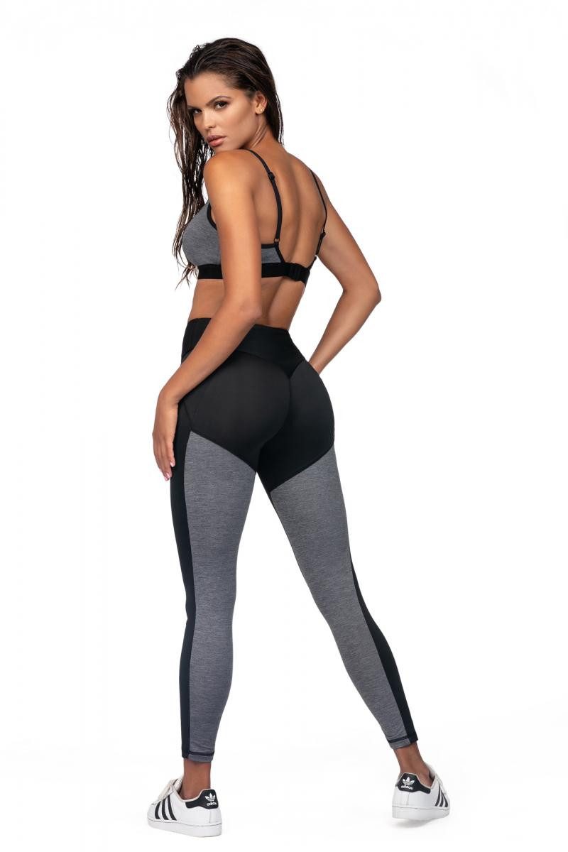 Lorin Leggings Frauen Sport Leggings elastisch in schwarz grau Fitness Hose dehnbar m