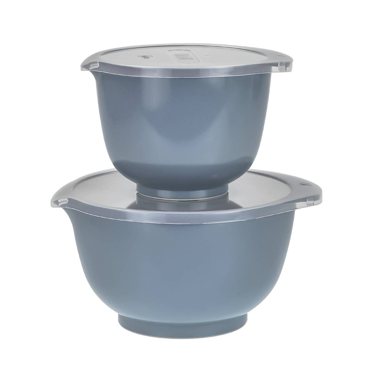 ROSTI Rührschüssel "Margrethe New" 1,5 und 3 Liter Set mit Deckel, Kunststoff, (Spar-Set, 2-tlg), spülmaschinenfest, auch für Mikrowelle und Gefrierschrank (blau)