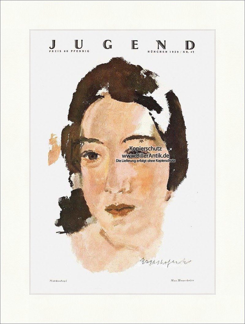 Kunstdruck Titelseite der Nummer 47 von 1929 Max Mayrshofer Mädchen