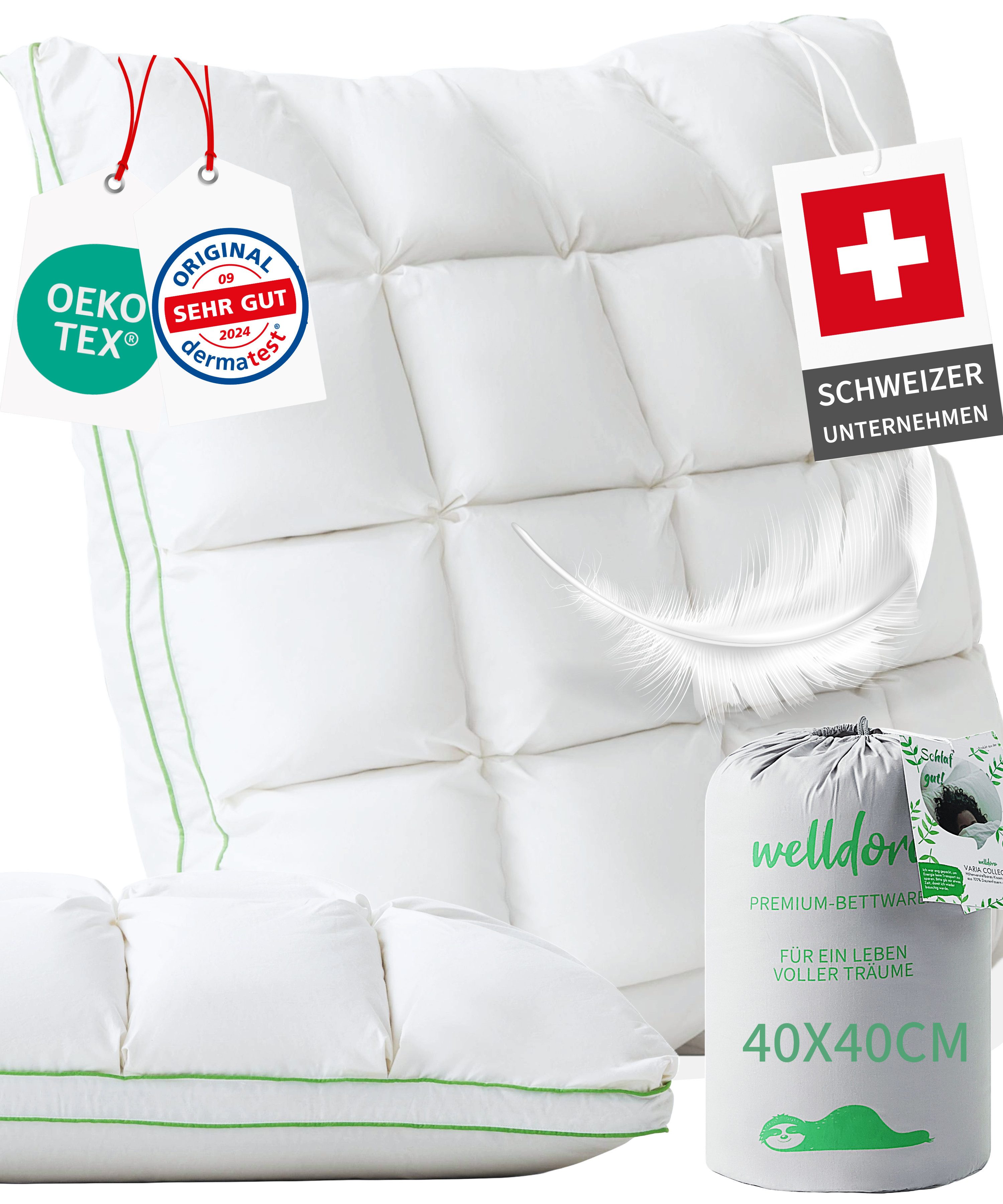 Welldora Kopfkissen Innovatives Puffwolken-Design für höchsten Komfort & Er günstig online kaufen