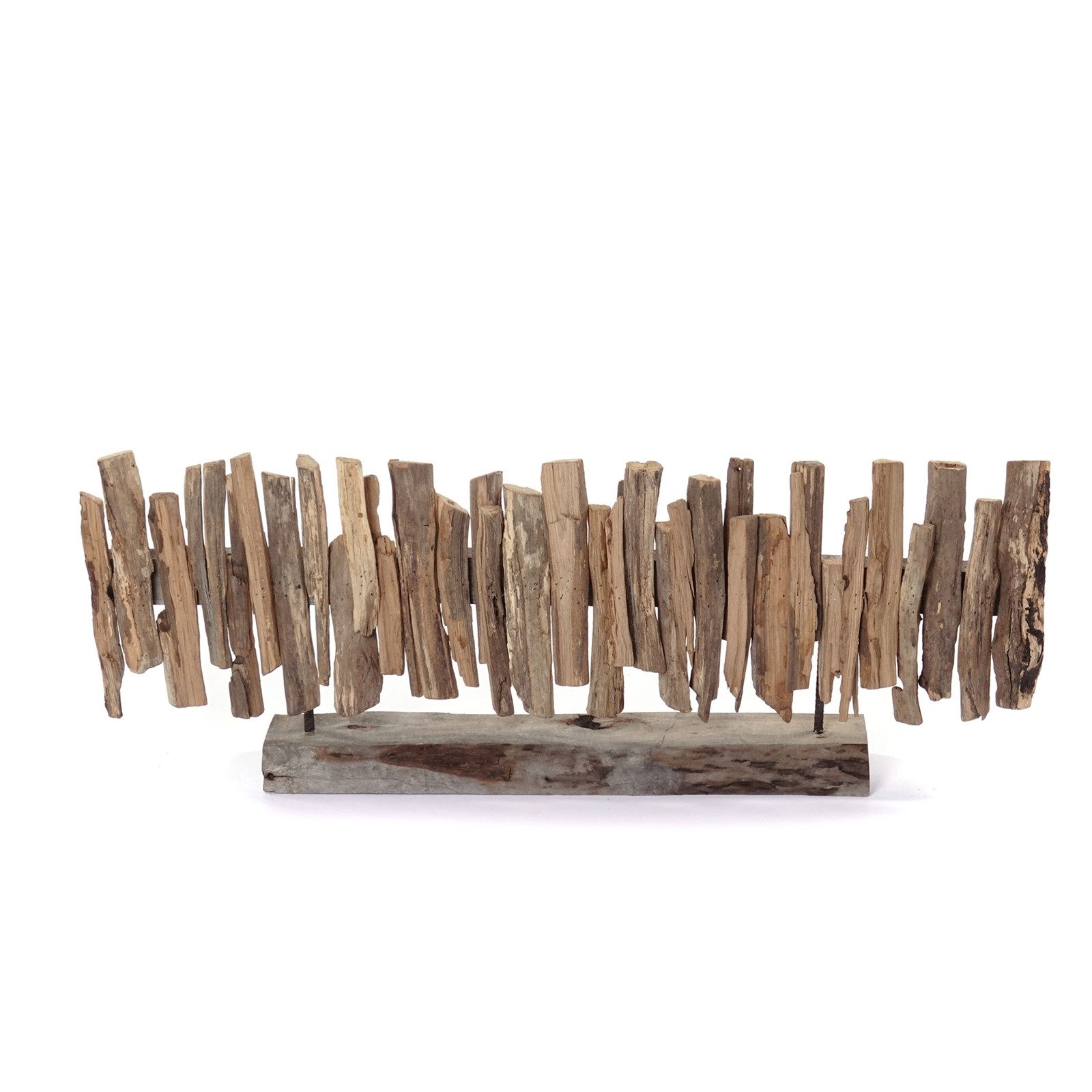 Skulptur TREIBHOLZ SKULPTUR AUF SOCKEL "SOLEA", 80cm, Natur Holz Figur