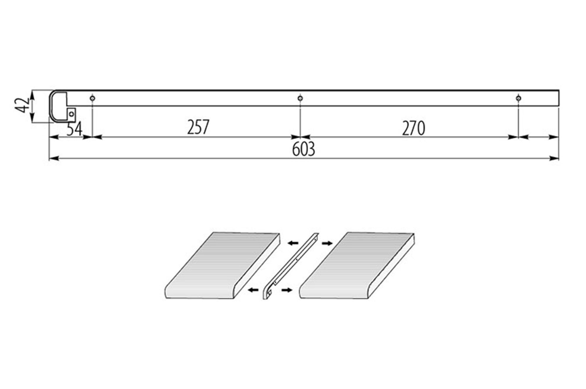 Abschlussleiste Seiteleiste (1 St) Höhe-38mm Winkelleisten Arbeitsplatte verbindungleiste IHC