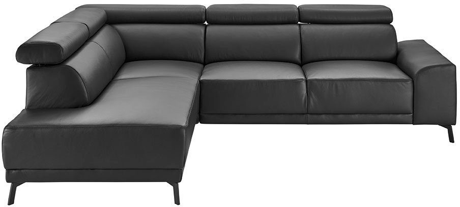 3C Candy Ecksofa Greve B/T/H: 249/209/79 cm, wahlweise mit motorischem Sitzvorzug, manuelle Kopfteilverstellung schwarz