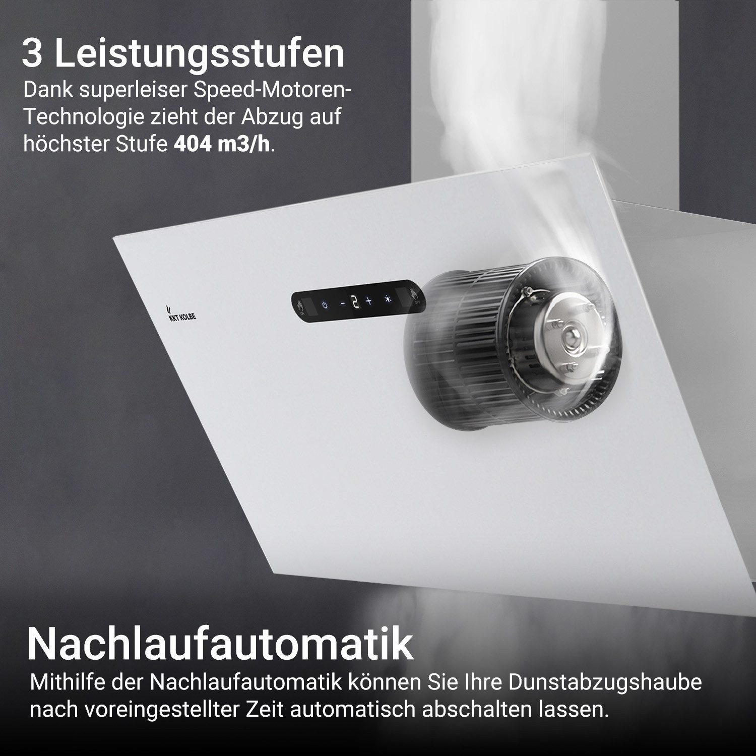 KKT KOLBE Wandhaube Dunstabzugshaube 60cm BASE6002W Dunstabzugshaube 60cm BASE6002W, Abzugshaube / Abluft / 60cm / Umluft / Weiß / Gestensteuerung / LED