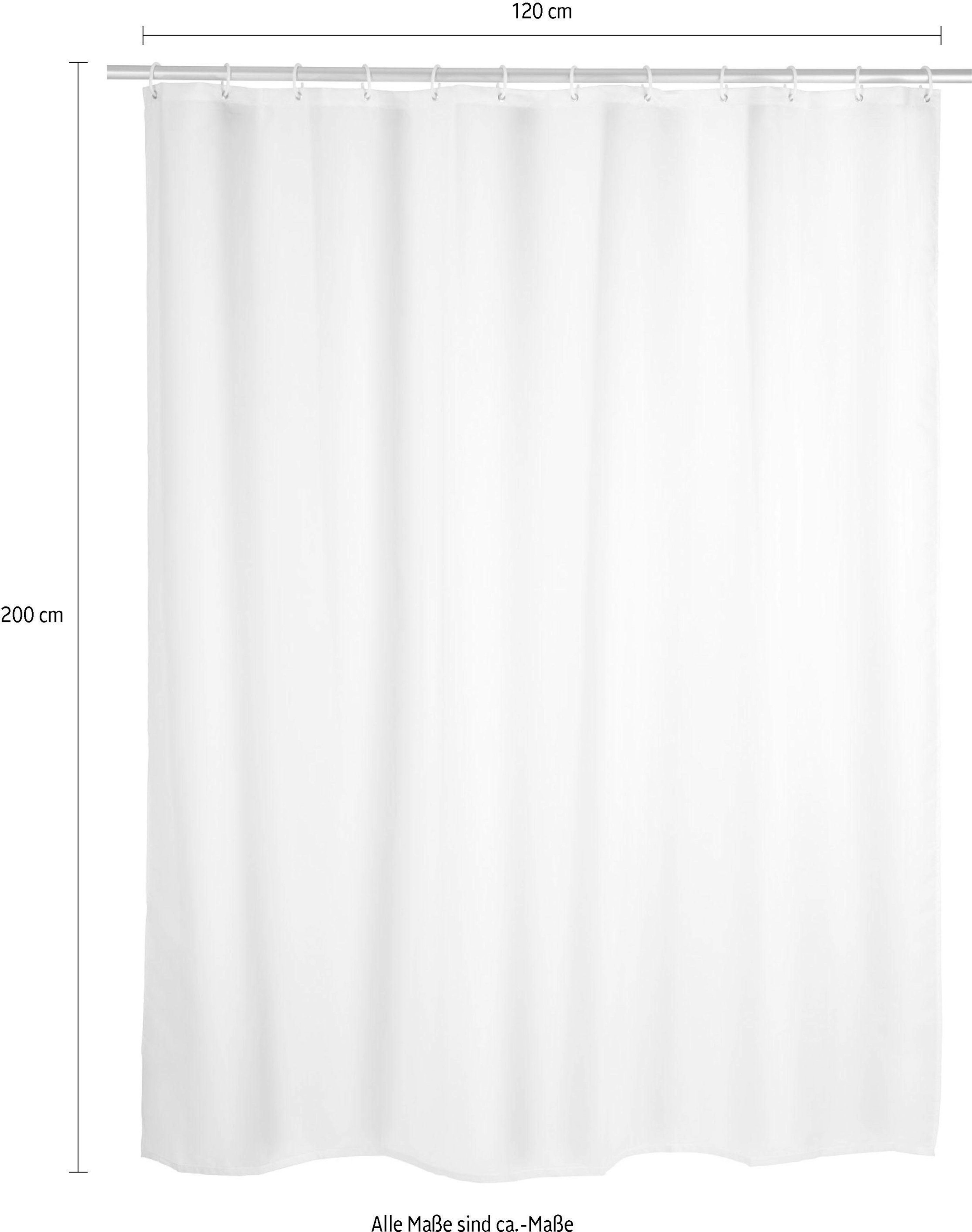 WENKO Duschvorhang Uni Breite 120 cm, Höhe 200 cm