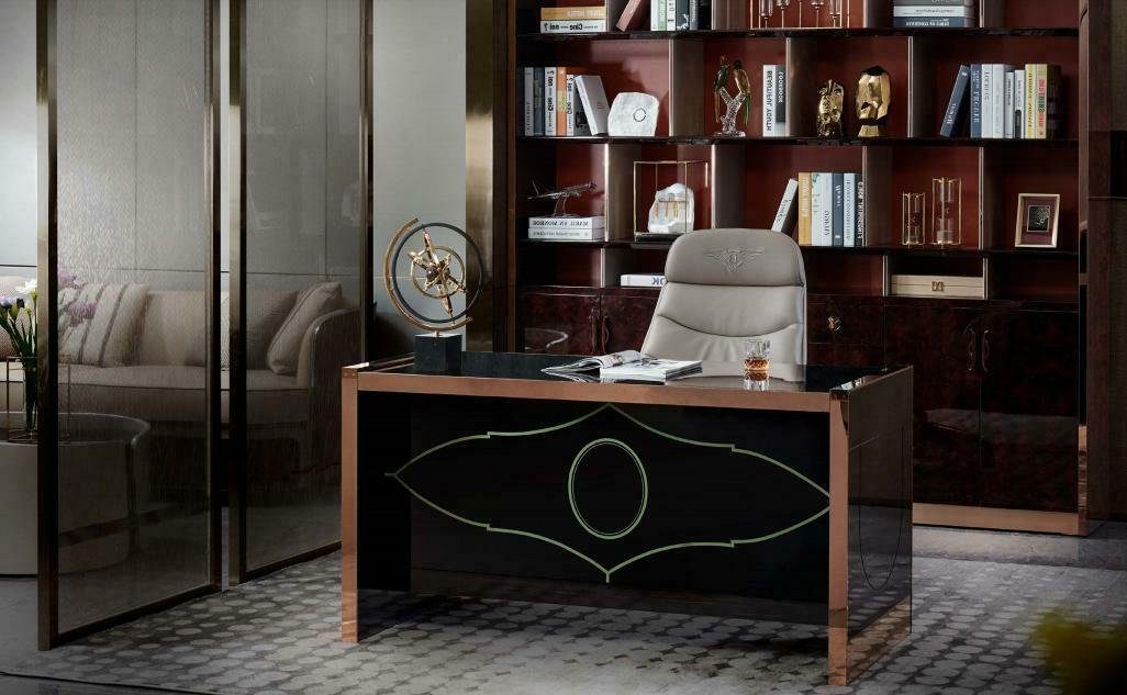 Design Moderne Büroschrank Möbel Luxus Braun Schrank Hochschrank JVmoebel Braun Holz