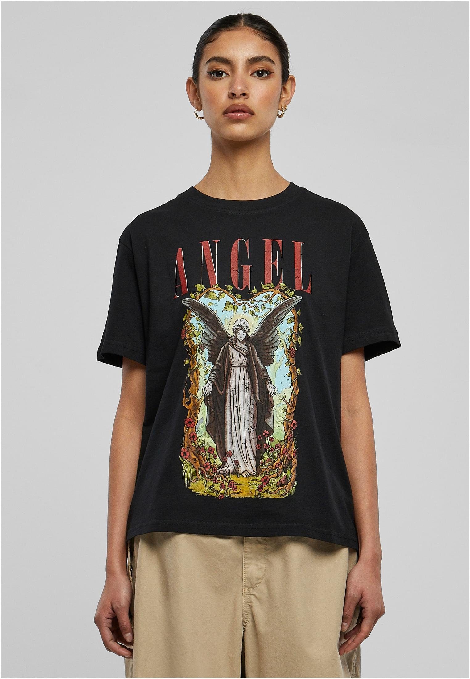 MisterTee Kurzarmshirt Damen Angel Tee (1-tlg) black