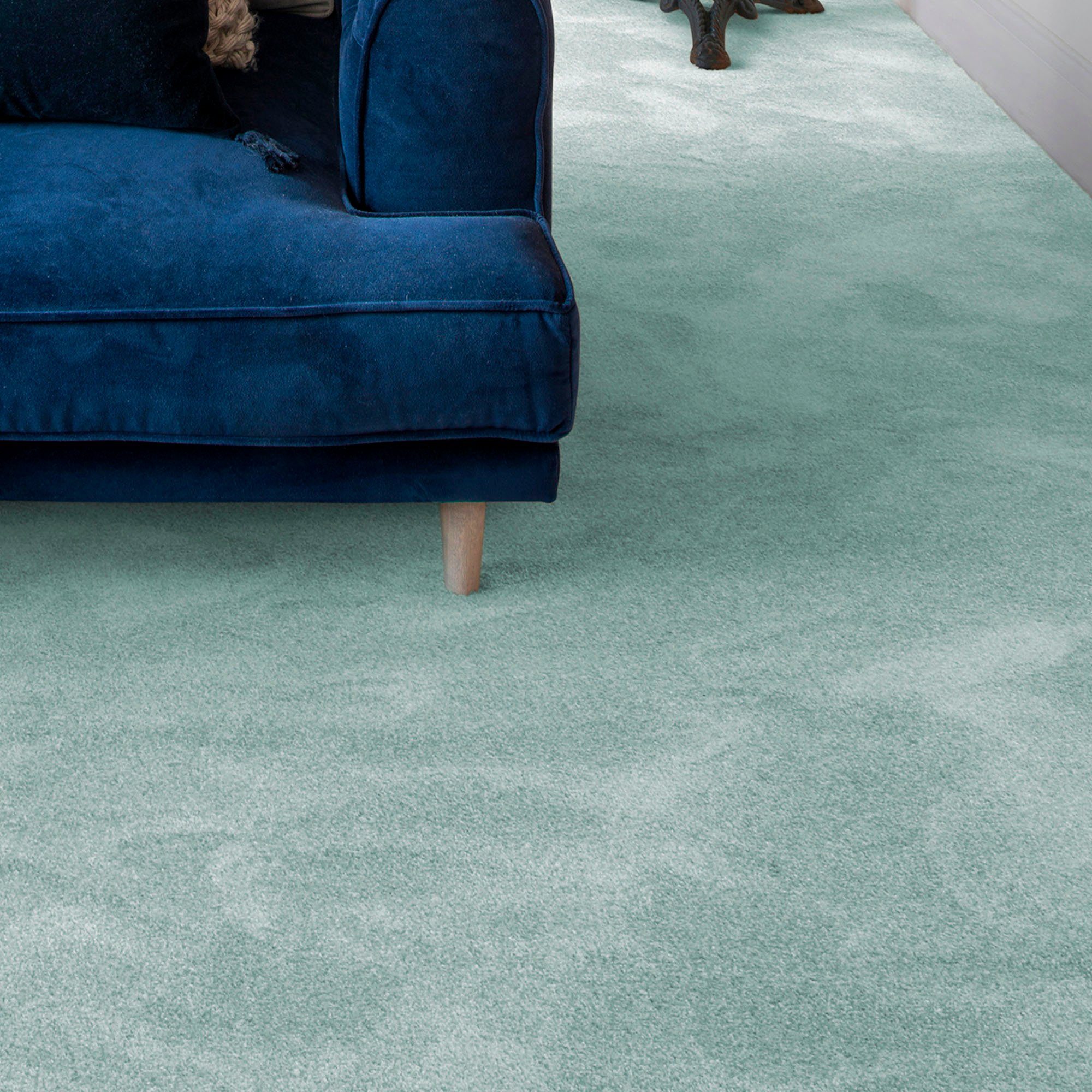 Andiamo Teppichboden Levin, Velours, Made in Belgium, rechteckig, Höhe: 10 mm, Uni Farben, Breite 400 cm oder 500 cm, weiche Qualität