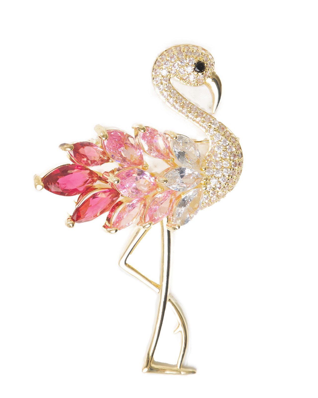 MayTree Brosche "Flamingo", rosa (Stück, 1-tlg), Metallbrosche in Form eines Flamingos