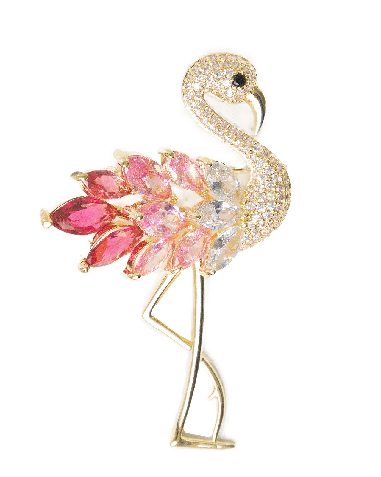 Brosche "Flamingo", rosa