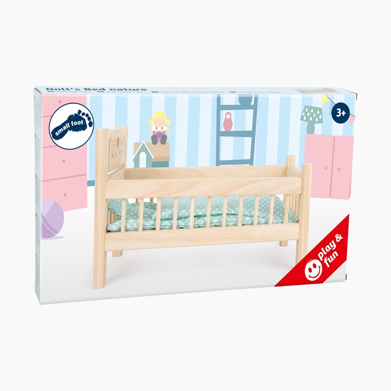 Small Foot Puppenbett Puppenbett, natur (packung, spar set), Modernes Design, kindgerechte Handhabung