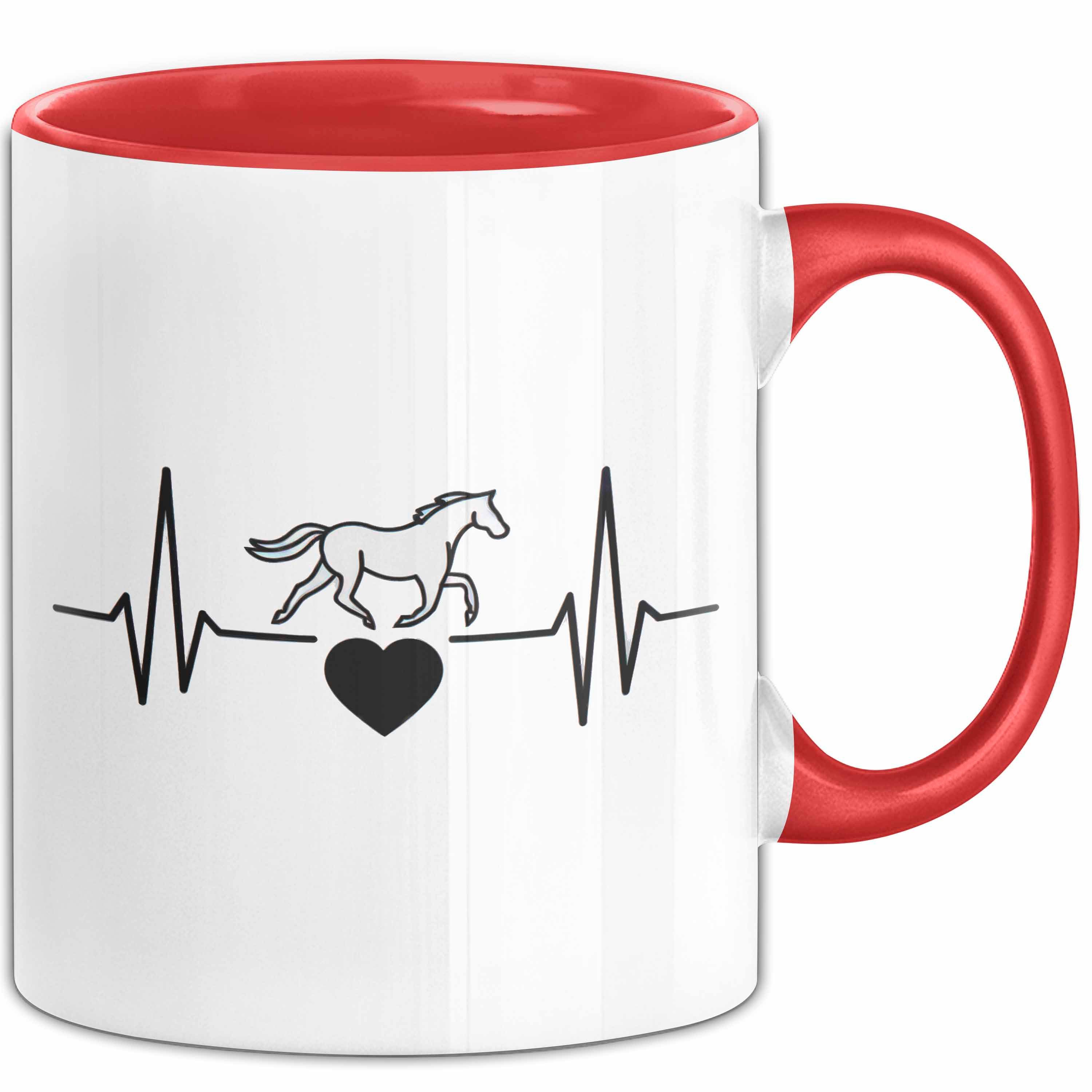 Trendation Tasse Pferde Tierliebhaber Herzschlag Tasse Geschenk Lustige Geschenkidee