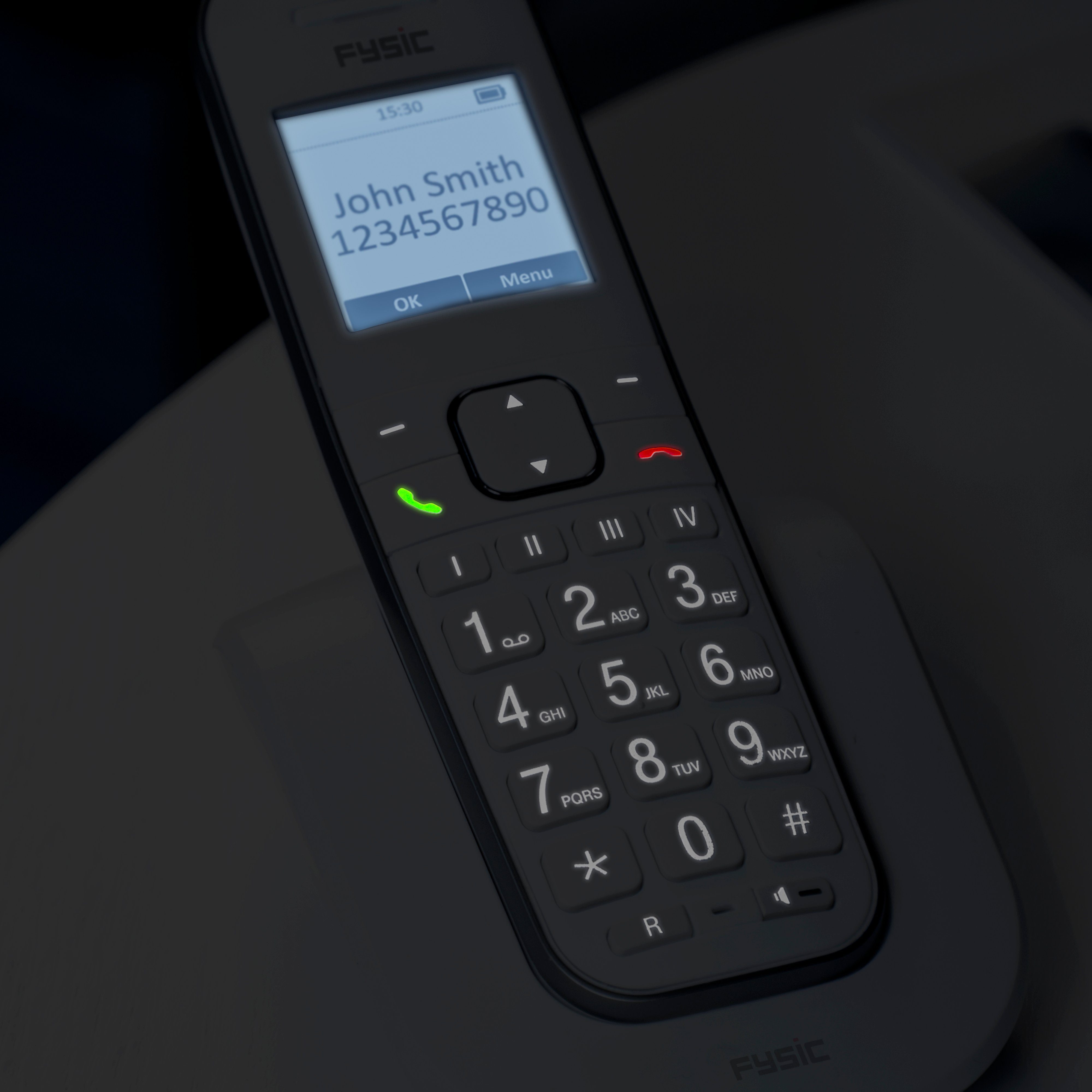 Fysic FX-9000 DUO Seniorentelefon mit Tasten) großen schnurloses 2, Seniorentelefon (Mobilteile