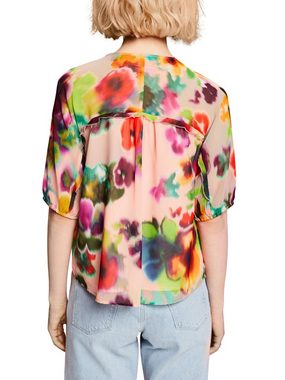 Esprit Collection Kurzarmbluse Chiffonbluse mit Blumenprint