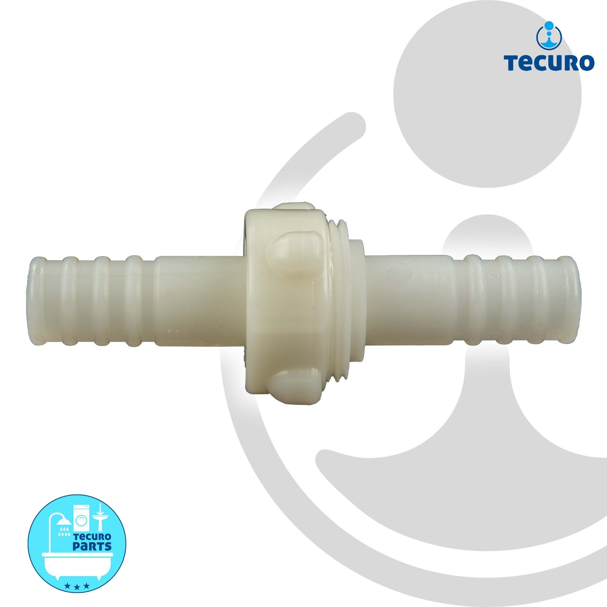 tecuro Schlauchkupplung Schlauchkupplung 3/3 für Industrie und Garten - Nylon weiß